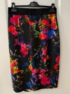Milly Abstract Floral Pencil Skirt